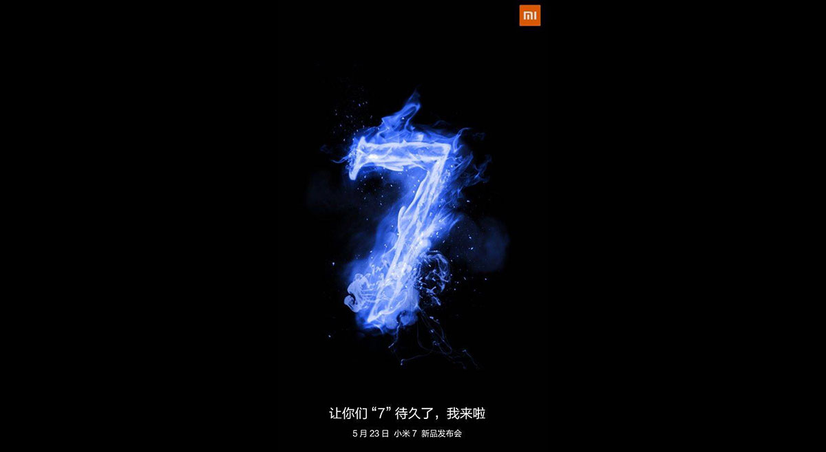 Lanzamiento de Xiaomi Mi 7 el 23 de mayo en Shenzhen