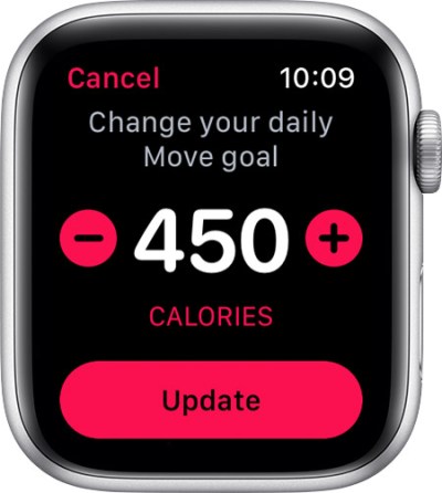 cambiar el objetivo de calorías en el iPhone