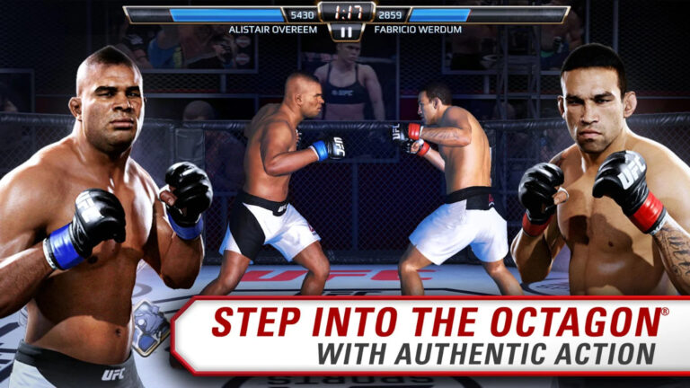 Los mejores juegos de deportes para móvil: EA Sports UFC.  La imagen muestra a dos boxeadores en el ring, con el texto que dice 