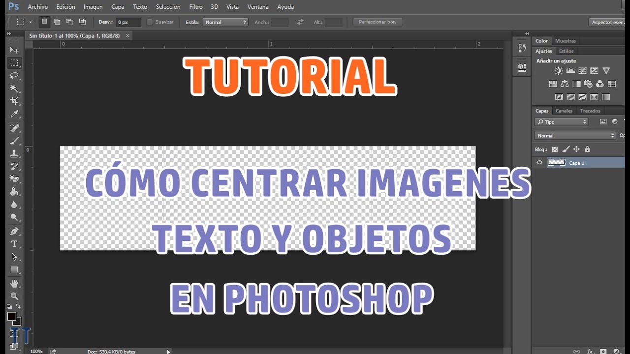 Aprende a centrar texto en Photoshop en simples pasos
